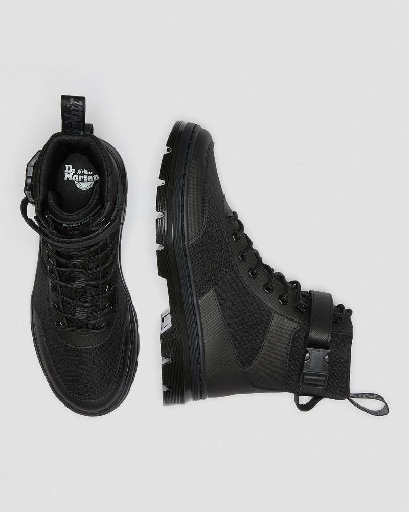 Black Men's Dr Martens Combs Tech Poly Ankle Boots | CA 440GSO